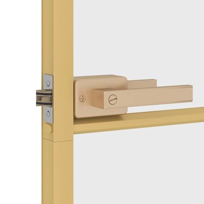 vidaXL Innentür Schlank Golden 102,5x201,5 cm Hartglas und Aluminium