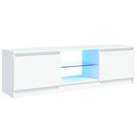 vidaXL TV-Schrank mit LED-Leuchten Weiß 120x30x35,5 cm