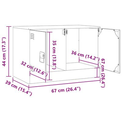 vidaXL TV-Schrank Rosa 67x39x44 cm Stahl