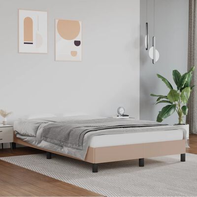 vidaXL Bettgestell Cappuccino-Braun 120x190 cm Kunstleder