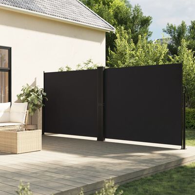 vidaXL Seitenmarkise Ausziehbar Schwarz 160x600 cm