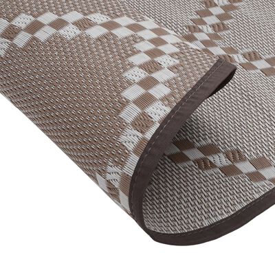 vidaXL Outdoor-Teppich Braun Ø160 cm PP