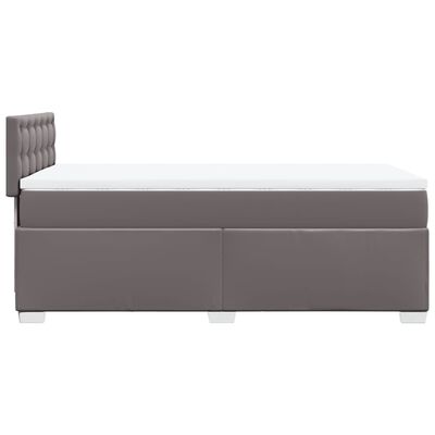 vidaXL Boxspringbett mit Matratze Grau 90x190 cm Kunstleder