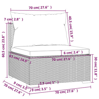 vidaXL 12-tlg. Garten-Lounge-Set mit Kissen Poly Rattan Schwarz