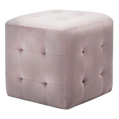 vidaXL Nachttische 2 Stk. Rosa 30x30x30 cm Samtstoff