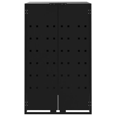 vidaXL Mülltonnenbox für 5 Tonnen Schwarz 345x79x117 cm Stahl