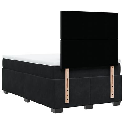 vidaXL Boxspringbett mit Matratze Schwarz 120x190 cm Samt