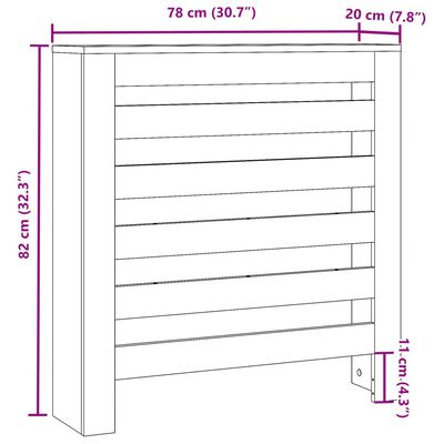 vidaXL Heizkörperverkleidung Sonoma-Eiche 78x20x82 cm Holzwerkstoff