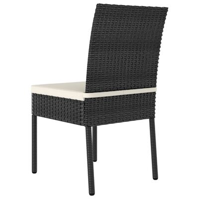 vidaXL 5-tlg. Garten-Essgruppe Poly Rattan Schwarz