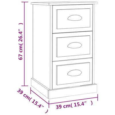 vidaXL Nachttisch Grau Sonoma 39x39x67 cm Holzwerkstoff