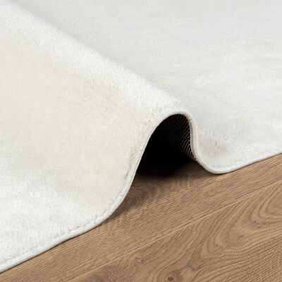 vidaXL Teppich OVIEDO Kurzflor Creme 120x120 cm