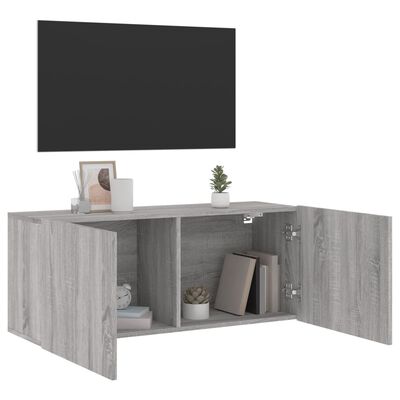 vidaXL TV-Wandschrank Grau Sonoma 100x30x41 cm