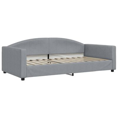 vidaXL Tagesbett Ausziehbar mit Schubladen Hellgrau 100x200 cm Stoff