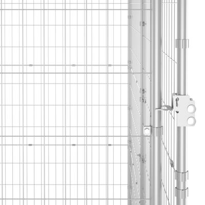 vidaXL Outdoor-Hundezwinger mit Überdachung Verzinkter Stahl 26,62 m²