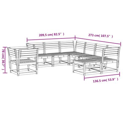 vidaXL 8-tlg. Garten-Lounge-Set Massivholz Douglasie