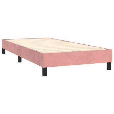 vidaXL Boxspringbett mit Matratze Rosa 100x200 cm Samt