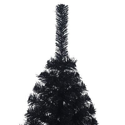 vidaXL Künstlicher Halb-Weihnachtsbaum mit Ständer Schwarz 120 cm PVC