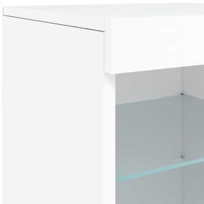 vidaXL Sideboard mit LED-Leuchten Weiß 162x37x67 cm