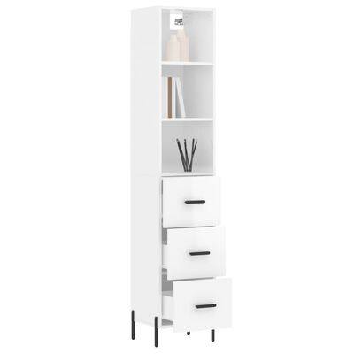 vidaXL Highboard Hochglanz-Weiß 34,5x34x180 cm Holzwerkstoff