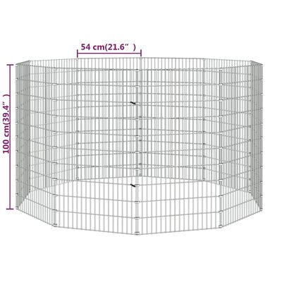 vidaXL Freilaufgehege 10-teilig 54x100 cm Verzinktes Eisen