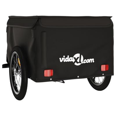 vidaXL Fahrradanhänger Schwarz 45 kg Eisen