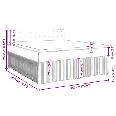 vidaXL Boxspringbett mit Matratze Blau 180x200 cm Stoff