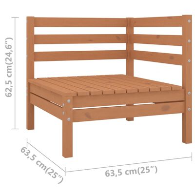 vidaXL Garten-Ecksofa Honigbraun Massivholz Kiefer