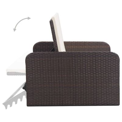 vidaXL 2-tlg. Garten-Lounge-Set mit Auflagen Poly Rattan Braun