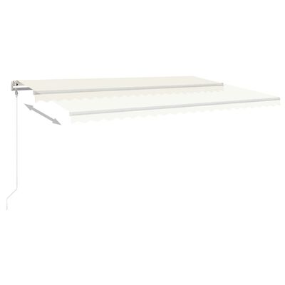 vidaXL Markise Manuell Einziehbar mit LED 5x3 m Creme