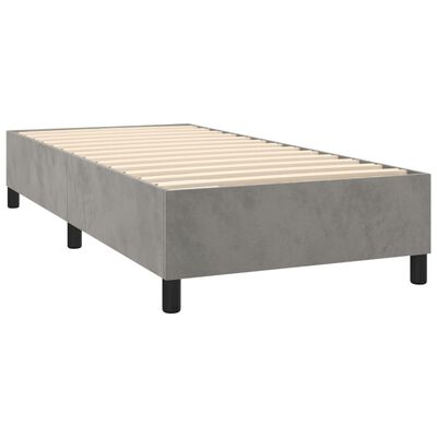 vidaXL Boxspringbett mit Matratze Hellgrau 80x200 cm Samt