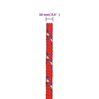 vidaXL Bootsseil Rot 10 mm 100 m Polypropylen