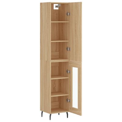 vidaXL Highboard Sonoma-Eiche 34,5x34x180 cm Holzwerkstoff