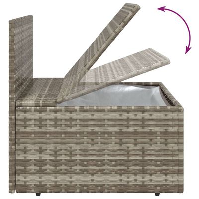 vidaXL Garten-Mittelsofas 4 Stk. Grau 57x57x56 cm Poly Rattan