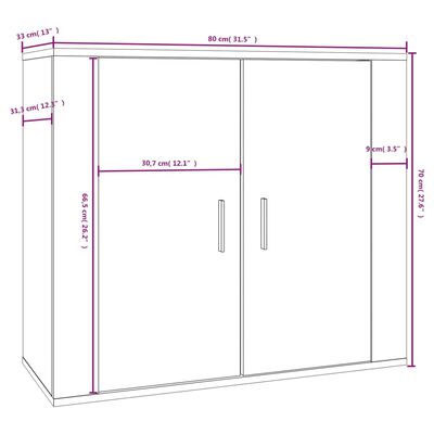 vidaXL Sideboard Betongrau 80x33x70 cm Holzwerkstoff