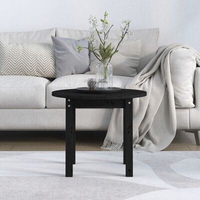 vidaXL Couchtisch Schwarz Ø 55x45 cm Massivholz Kiefer