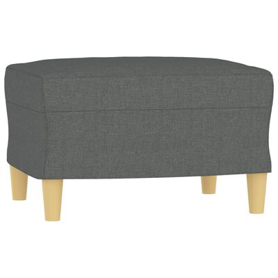 vidaXL 3-Sitzer-Sofa mit Hocker Dunkelgrau 180 cm Stoff