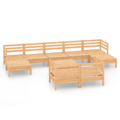 vidaXL 10-tlg. Garten-Lounge-Set Massivholz Kiefer