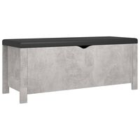 vidaXL Sitzbank mit Stauraum und Kissen Betongrau 105x40x45cm