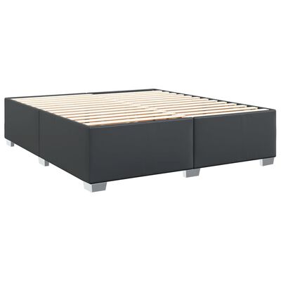 vidaXL Boxspringbett mit Matratze Schwarz 180x200 cm Kunstleder