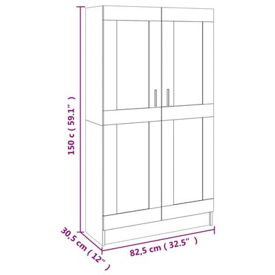 vidaXL Bücherregal Betongrau 82,5x30,5x150 cm Holzwerkstoff