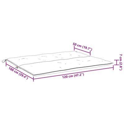 vidaXL Gartenbank-Auflage Taupe 120x(50+50)x7 cm Oxford-Gewebe