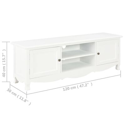 vidaXL TV-Schrank Weiß 120x30x40 cm Holz