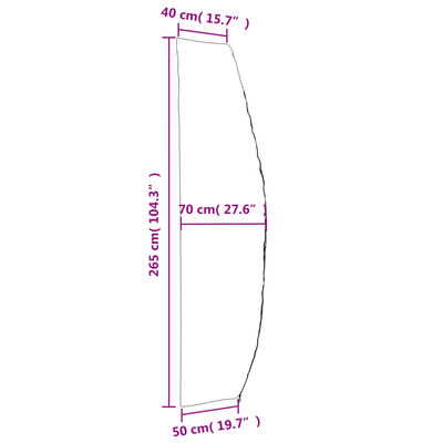 vidaXL Sonnenschirm-Schutzhülle Schwarz 265x50/70/40 cm 420D Oxford