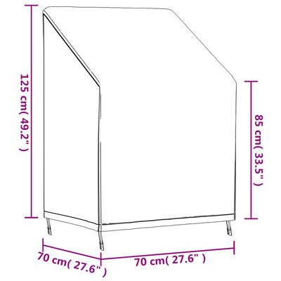 vidaXL Abdeckungen für Gartenstühle 2 Stk. 70x70x85/125 cm 420D Oxford