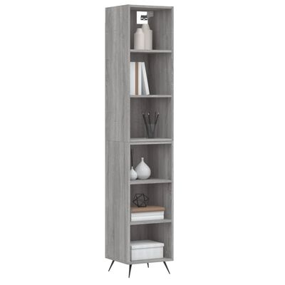 vidaXL Highboard Grau Sonoma 34,5x32,5x180 cm Holzwerkstoff