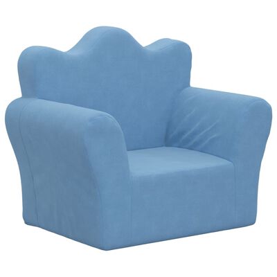 vidaXL Kindersofa Blau Weich Plüsch