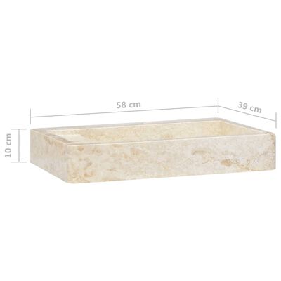 vidaXL Waschbecken Creme 58x39x10 cm Marmor