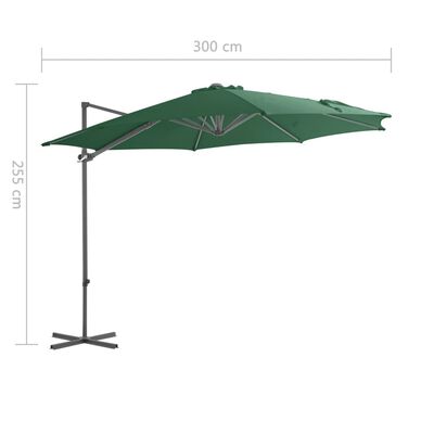 vidaXL Ampelschirm mit Stahl-Mast 300 cm Grün