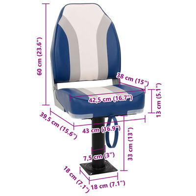 vidaXL Bootssitze mit Podest 2 Stk. 360° Drehbar