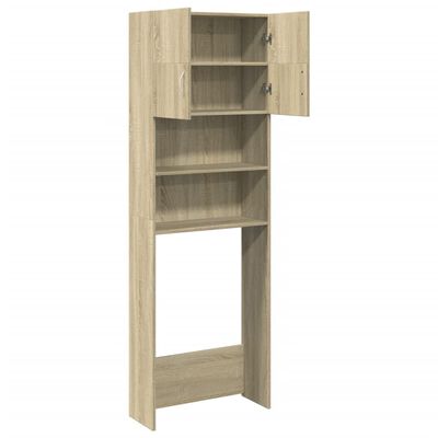 vidaXL Waschmaschinenschrank Sonoma-Eiche 64x25,5x190 cm Holzwerkstoff